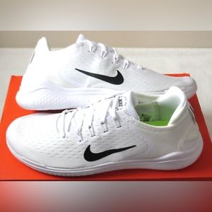 Nike Men's Free RN 2018 Running Shoes White Black Multiple Sizes! NEW 942836 100